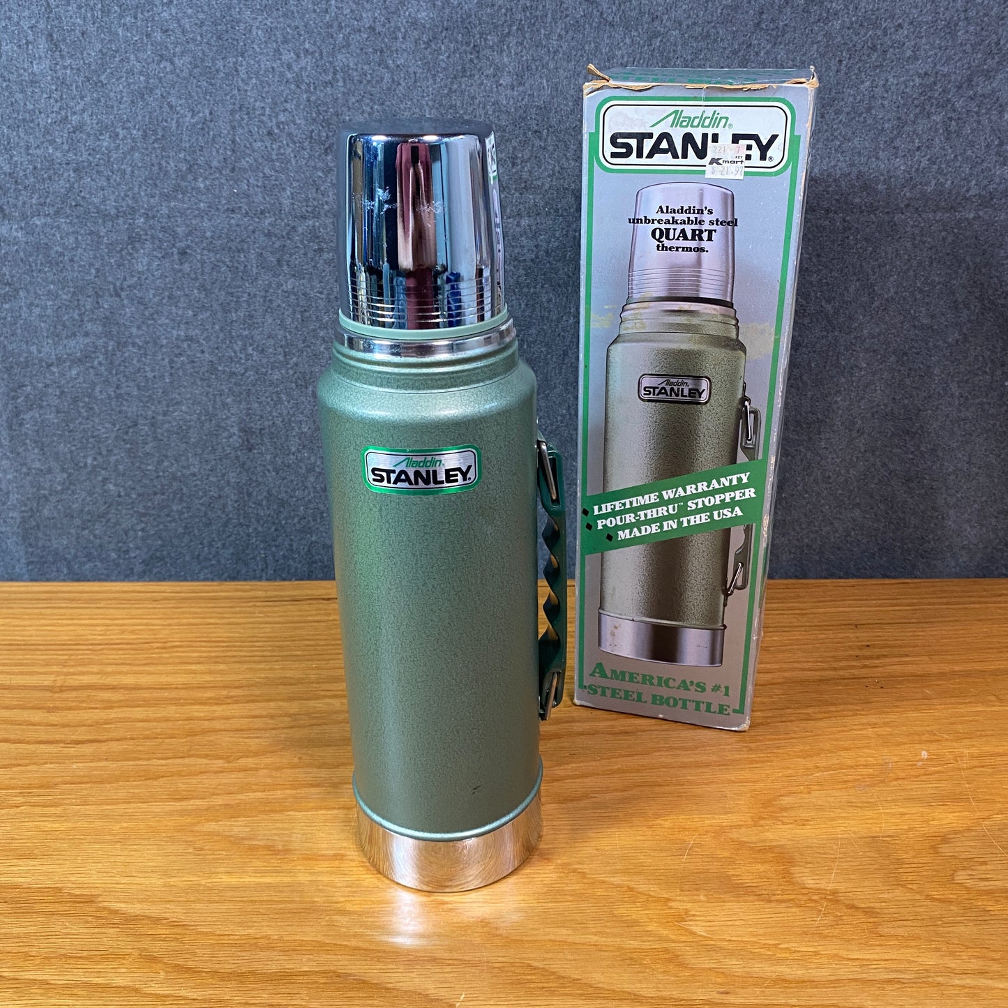 Vintage 1989 Aladdin Stanley Green Thermos